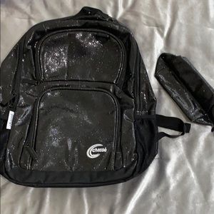 Chassé Glitter Backpack and Cosmetic bag